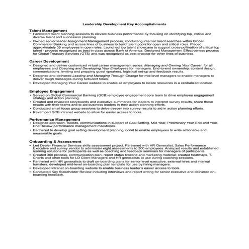 LD Key Accomplishments