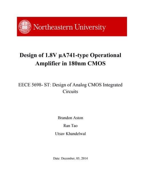 Two stage folded cascode op amp design in Cadence | PDF