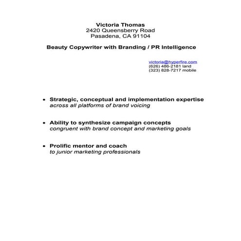 A 1 VT resume doc | DOC