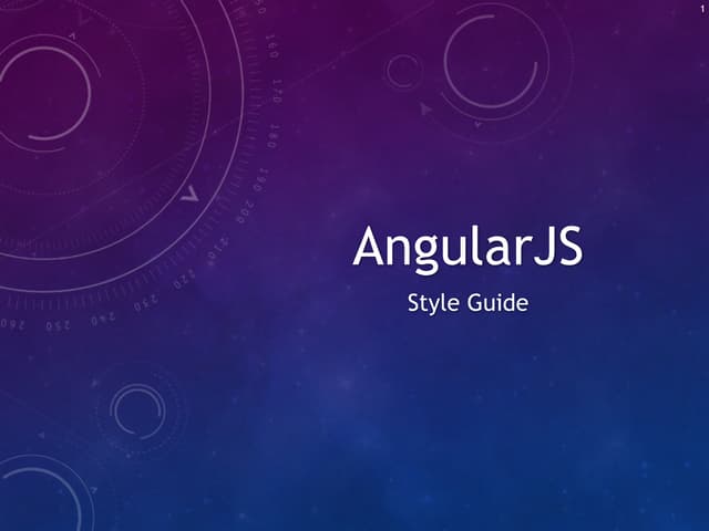 AngularJs Style Guide