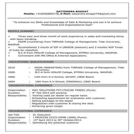 RESUME SATYENDRA 2