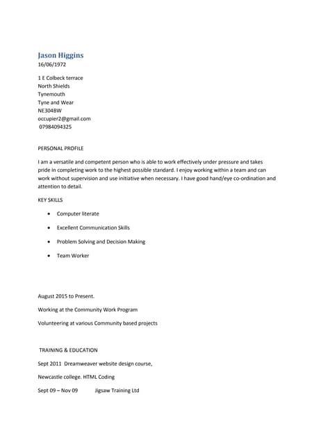 CV FROM AND INTERVIEW QUESTIONS | DOCX