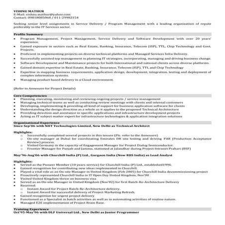 Vishnu Mathur Resume