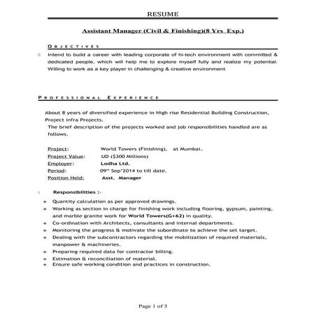 CV- Asst.Planning Manager | PDF