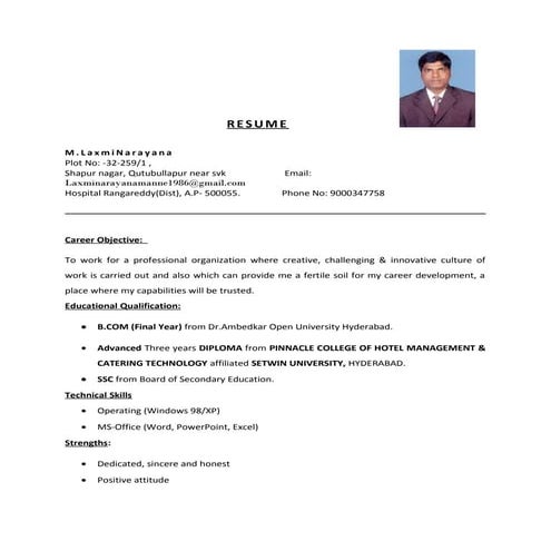 Resume update on May 2016 | DOC