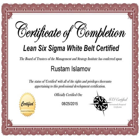 Certificate white belt