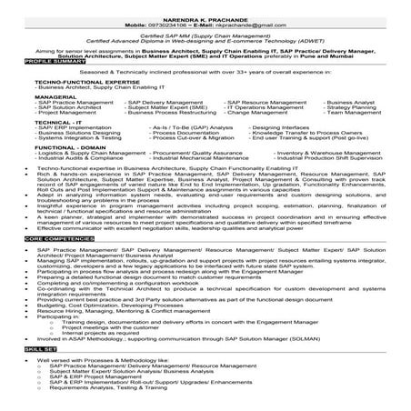 Curriculum Vitae_Narendra Prachande_Business Architect & SAP Delivery Manager