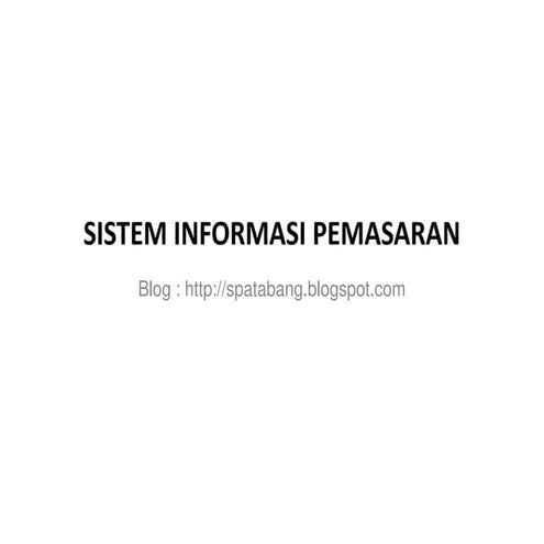 6 Bahan Kuliah Sistem Informasi Pemasaran