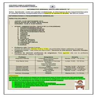 6º basico a  10 de julio