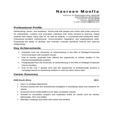 Nasreen Moolla CV updated