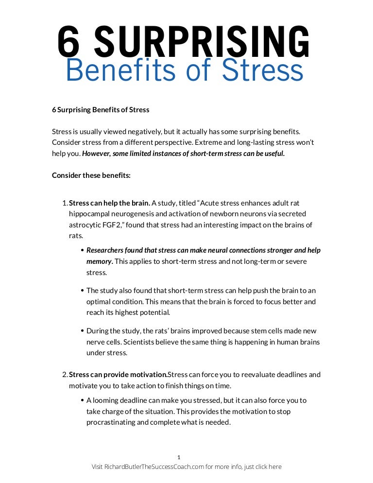 6 benefits of stress