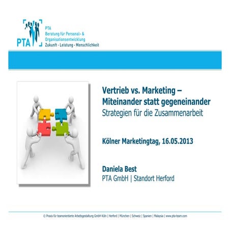 Vertrieb vs. Marketing - Miteinander statt gegeneinander: Strategien für die ...