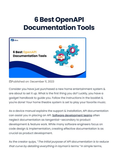 6 Best OpenAPI Documentation Tools that You must Know
