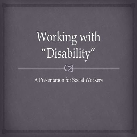 Working with Disability