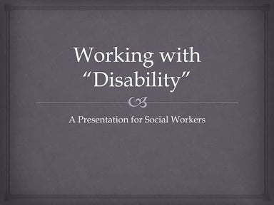 Working with Disability