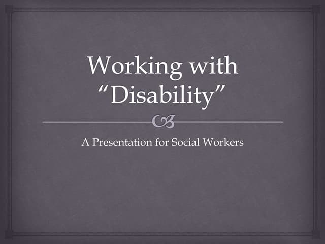Working with Disability