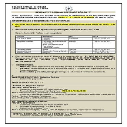 6º básico a semana 21 al 25 marzo