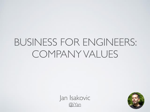 Business for engineers part 6: Company values