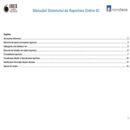 Manualul Sistemului de Raportare Online 6C