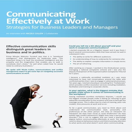 Communicating at work - Cullaborate Article
