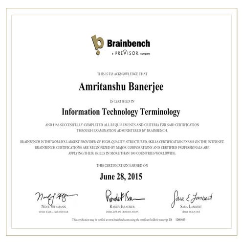 Information Technology Terminology - Brainbench