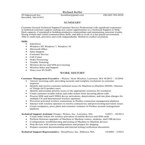 Resume For Michael Ruffin | DOC