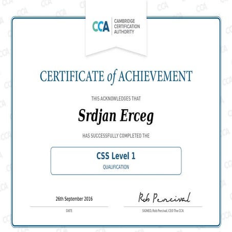 CCA-Certificate-CSS Level 1 | PPT