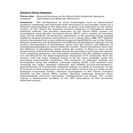 Doctoral Thesis Summary Pdf