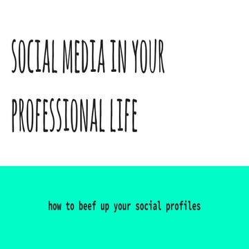 Social Media in your Professional Life