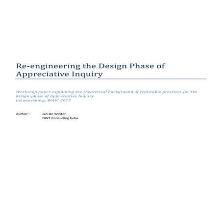 Re-engineering the design phase of appreciative inquiry_WAIC2015_workshop pap...