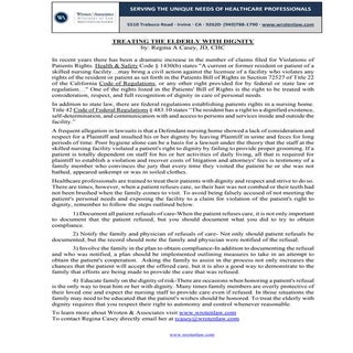 Treating the Elderly with Dignity