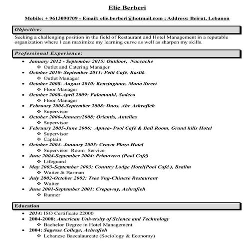 Joseph Gitani - CV | DOC
