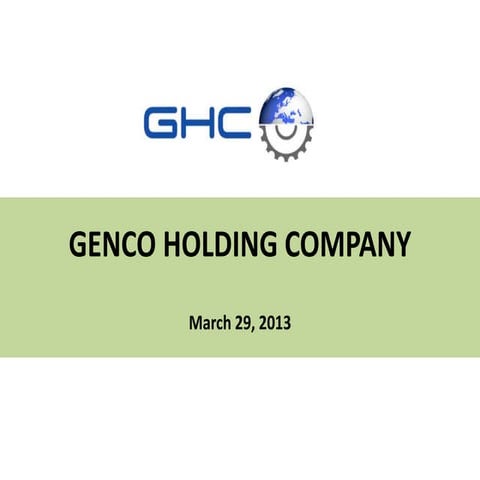 Gencos Rehabilitation 27.03.2013