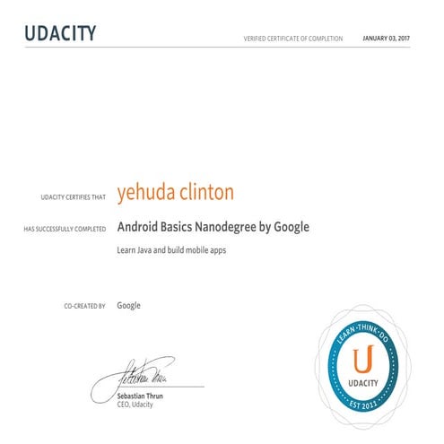 Android Development Certificate 2016 | PDF