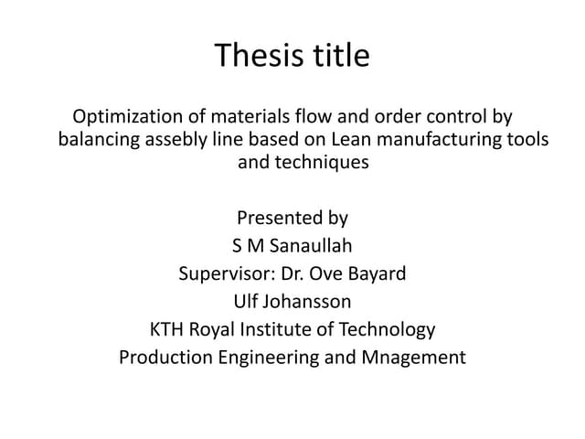 Thesis presentation