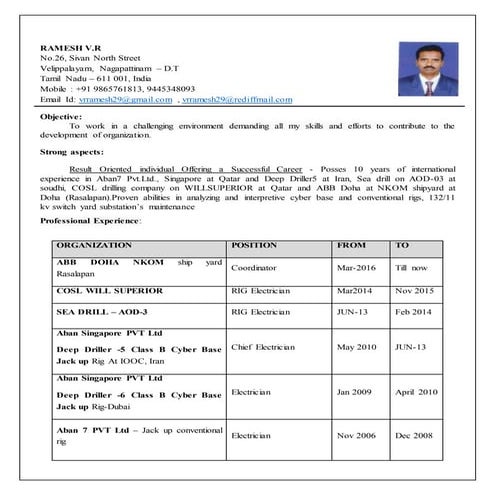 Ramesh up dated CV