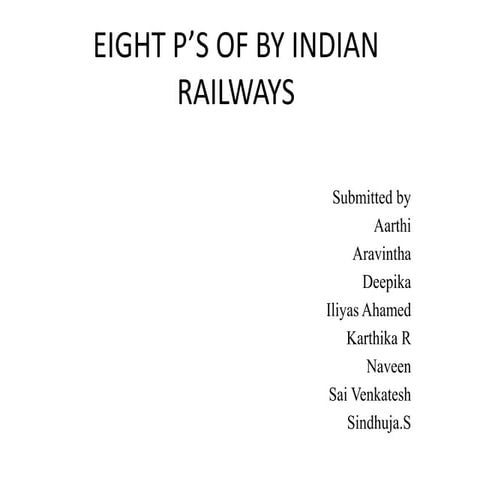 8 P's of Railways