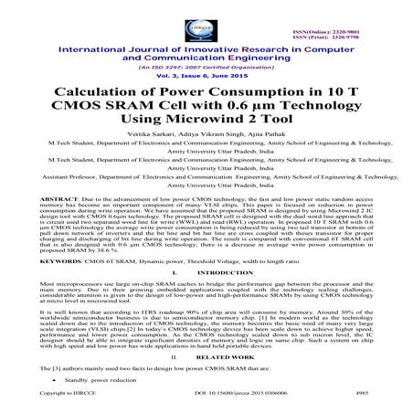 Calculo de la potencia consumida en una celda SRAM