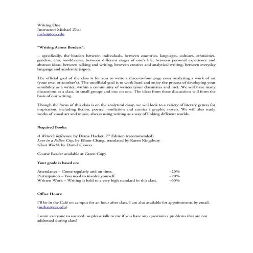 WRLIT-100-05 Michael Zhai