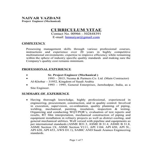 NAIYAR CV 1st  FEB 2015