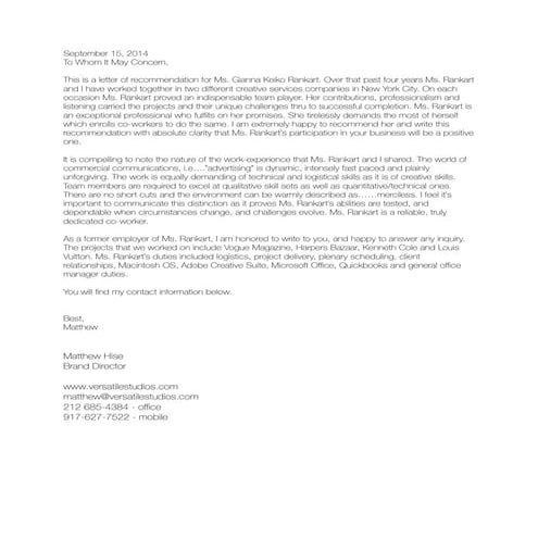 Recommendation Letter from CEO | PDF