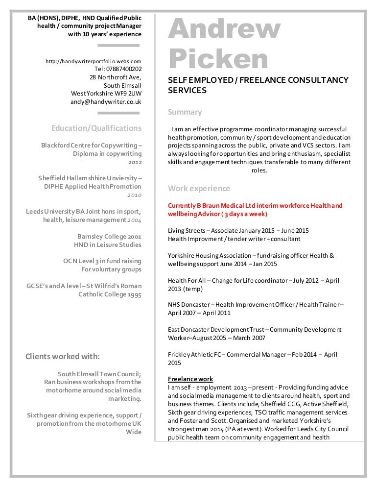 Freelancer profile summary sample for beginners pdf picture