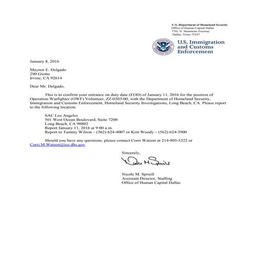 EOD Letter - Delgado Maynor | PDF