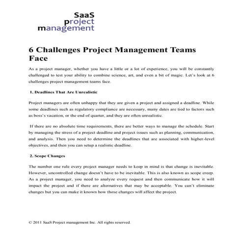 6 challenges project management teams face