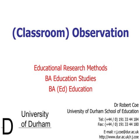6 classroom observation