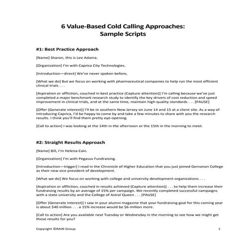 6 cold calling scripts