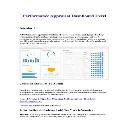 6 Common Mistakes to Avoid When Creating a Performance Appraisal Dashboard in...