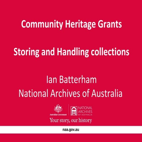  Storage and handling collections - Ian Batterham