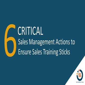 Mastering Success: Key Components of an Effective Sales Training ...