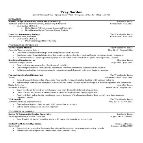 Trey Gordon_Resume 2016